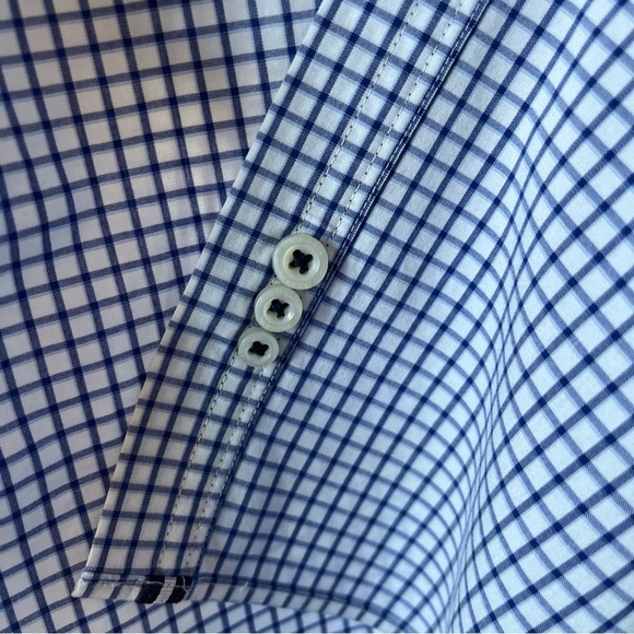 Cremieux 38 Classic Button Shirt Men's Blue White Plaid Long Sleeve Size M - Picture 7 of 9